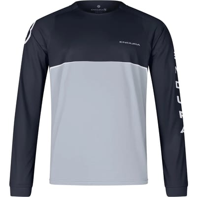 Endura Singletrack Core Printed LS Jersey Black Grey