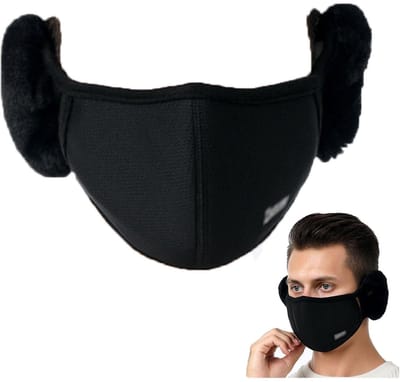 Dailygoods- Oorbeschermers Winter - Oorwarmers met Gezichtsmasker - Winddicht - Pluche - Comfortabel - Geschikt voor Buitenactiviteiten