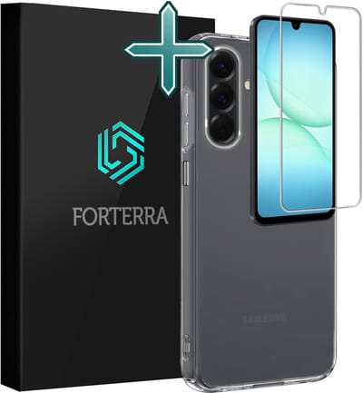 Hoesje Met Screenprotector - Geschikt voor Samsung Galaxy A17 - Sterk & Shockproof - Telefoon Hoes - Back Cover - Siliconen Case - Transparant