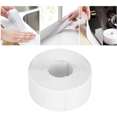 Bande Adhésive Blanche Auto-adhésive 38mm Imperméable Anti-moisissure pour Étanchéité Murale de Salle de Bain Cuisine gray