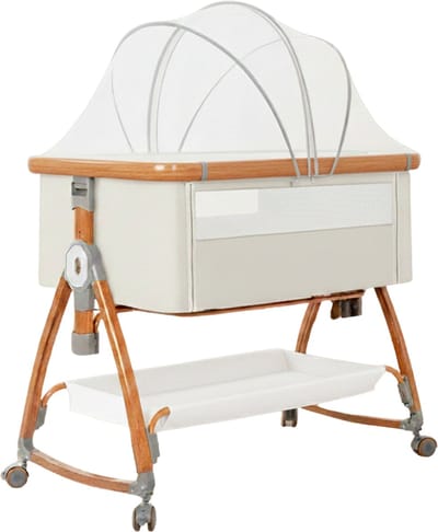Livista® 3-in-1 Babybed – 6 Hoogtestanden – Co-Sleeper – Meergroeibed – 5° Hellingshoek – Met Wielen en Slot – Beige