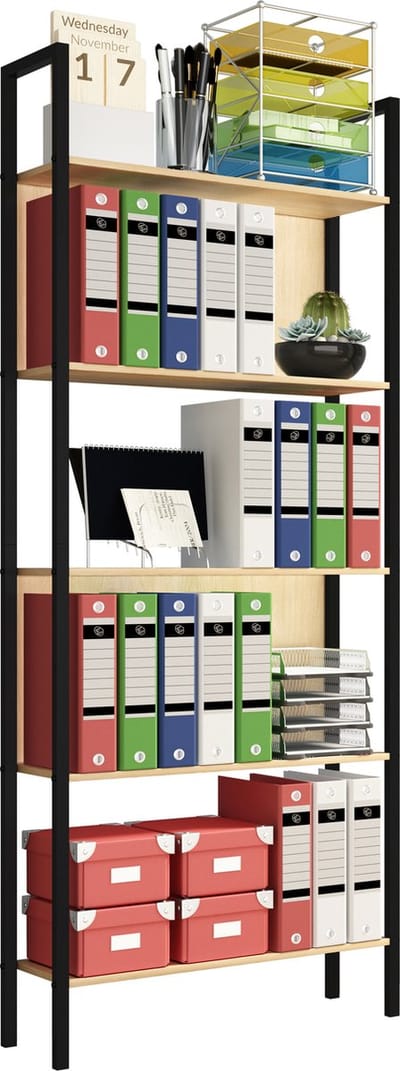 Houten Metalen Opbergrek Boekenplank Deco Boekenrek Flakos 5