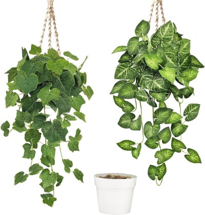 SnelShoppen - YMIFEEY Kunstklimop 120 cm - Hangende Kunstplant - Nep Klimop Slinger - Kunstmatige Ranken voor Muur, Plank, Balkon Decoratie - Ideaal v