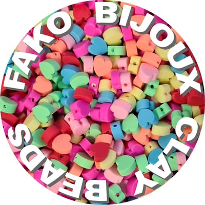 Fako Bijoux - 100 Klei Kralen Hartjes - Polymeer Kralen - Figuurkralen - Kleikralen - 9mm - 100 Stuks