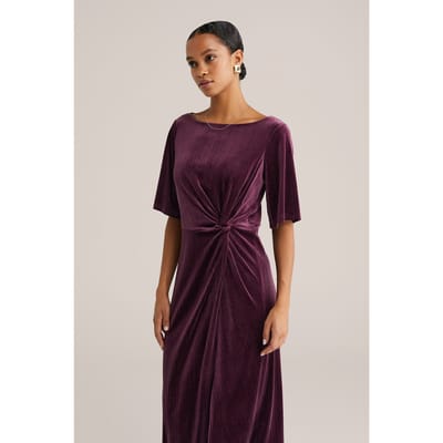 WE Fashion Dress Mid Length Aubergine Taglia: XS | Abiti Midi Outlet | Donna