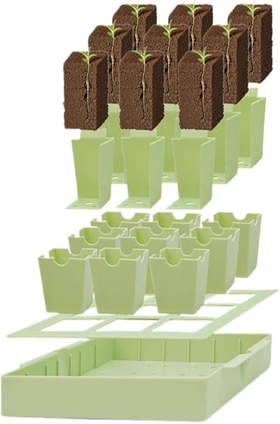 KZQ Kweekbakken Voor Planten Met Handvatten Stevige Kweekcontainers Voor Het Opkweken Van Zaden En Zaailingen Binnenhuis Kas Of Moestuin, Herbebruikbare Potten Voor Groenten Bloemen En Kruiden