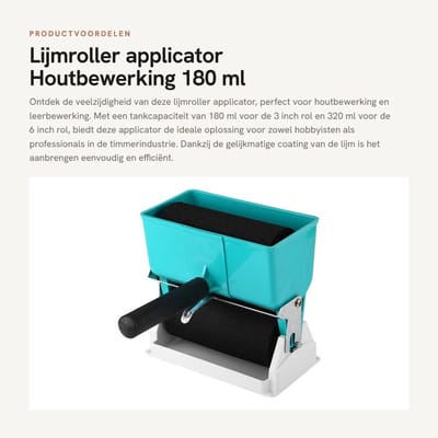 Dailygoods - Lijmroller applicator - Houtbewerking - 180 ml / 320 ml - Professioneel - Lijmstrooier - Geschikt voor timmermansmeubilair - 6 inches