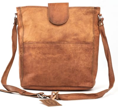 OnceDoce® Grote Hobotas Tote Bag Shopper Tas - ECHT LEER – 37 x 37 x 18 cm – Siracusa Urban Chique – model 817
