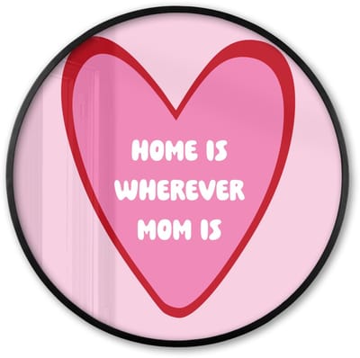 Poster in lijst Rond - Fotolijst 60x60 cm - Posters - Quote - Moeder - Roze - Ronde posterlijst zwart - Decoratie - Wanddecoratie woonkamer - Muurdecoratie slaapkamer