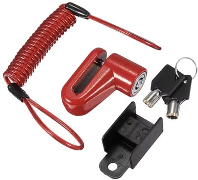 MOTOLOCK Schijfremslot - Motorslot inclusief reminderkabel - Inclusief 2 sleutels - Geschikt voor motor en scooter