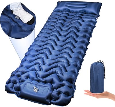Unyqoos® Zelfopblazende ultralichte slaapmat met geïntegreerde voetpomp voor kamperen en buitenactiviteiten