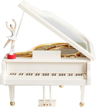 Elegante Muziekdoos in de Vorm van een Mini Grand Piano met Dansende Figuren voor Kantoordecoratie en Cadeaus