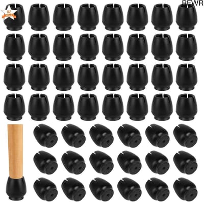 RFWR® Ronde Stoelpootdoppen 12-16 mm - Vloerbescherming en Antikrasbescherming - 50 Stuks Zwart