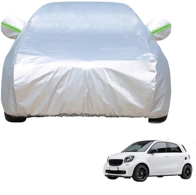 Dailygoods- Autoafdekzeil Waterdicht - Autohoes voor Binnen/Buiten - UV-bestendig - 210T Polyester - Compatibel met S-mart Forfour 2006-2025 - Zilveren Bescherming