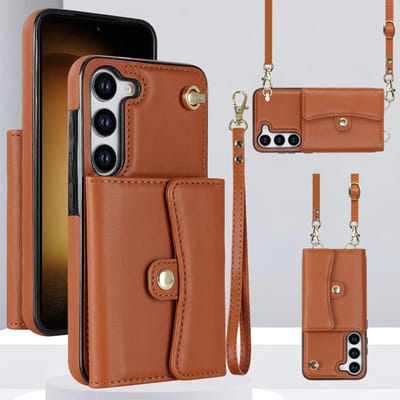 Polsband Crossbody Telefoonhoesje voor Samsung Galaxy S24 FE S25 Ultra S23 S22 S21 Plus A16 A15 A35 A55 A14 A54 A53 Portemonnee Kaarthouder Galaxy S24