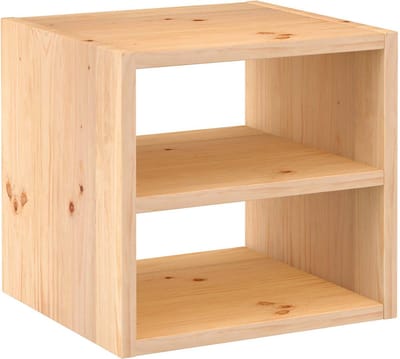 Astigarraga Houten Vakkenkast met plank - Bijzettafel - Nachtkastje - Vierkante kast van PEFC grenen - 36x36cm