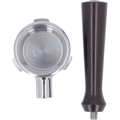 58mm Bodemloze Portafilter Massief Houten Handvat Roestvrijstalen Filtermand Afneembaar 3 Oren Koffie F Sandalwood