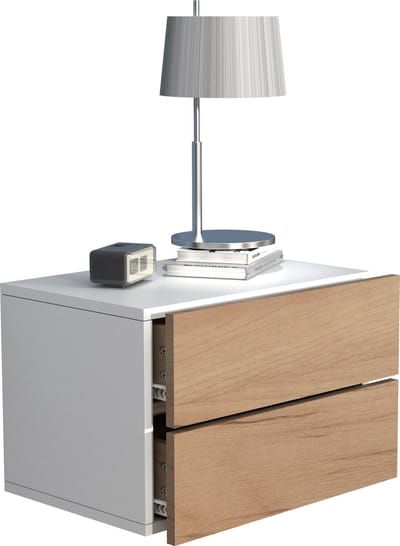 Houten wandlade nachtkastje wandplank lade console nachtkastje Usal L 45 cm