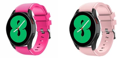 Strap-it Bundel – Siliconen Bandje Roze + Knalroze – geschikt voor Samsung Galaxy Watch 7 / 6 (Classic) / 5 / 5 Pro / 4 (Classic) / Watch FE – Sportieve en Vrouwelijke Smartwatch Bandjes