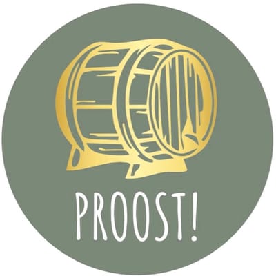 Stickers - "Proost!" - 39mm - 250 Stuks - Olijf Groen / Metallic Goud - Serie (Goldy Stickers) - Sluitsticker - Etiketten - Stickers Bullet Journal - Volwassenen / Kinderen - Cadeaus - Decoratie