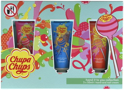 Chupa Chups - Hand & Nail Cream Collection - 3 x 50ml - Pack of 3 (Strawberry Swirl, Cool Cola, Tutti Frutti)