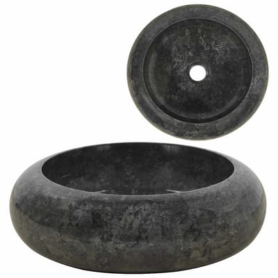 vidaXL - Gootsteen - 40x12 - cm - marmer - zwart