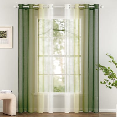 Dailygoods- Gordijnen 140x260cm - Ombré Gordijnen met Ringen - Semi-transparant - Lichtgewicht - Decoratie - 100% Polyester - Raamgordijnen