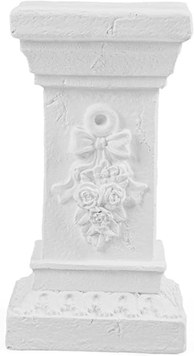 Standbeeldstandaard Romeinse Kolom - Sokkel Plint - Decoratie Presenteren - Weerbestendig Sterk Oxide - 32 cm Hoog - Wit