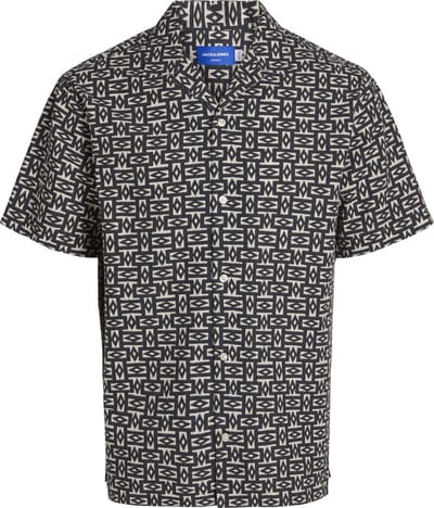 Jack & Jones Overhemd Jorluke Seersucker Resort Shirt Ss 12255206 Black Mannen Maat - S