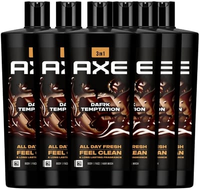 AXE Dark Temptation – 3-in-1 Douchegel – Body, Face & Hair – 700 ml – Voordeelverpakking (6 stuks)