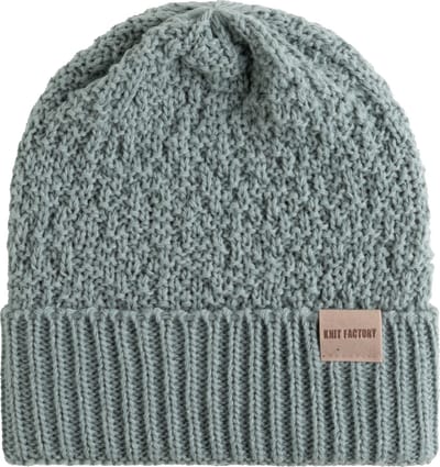 Knit Factory Haze Gebreide Muts Heren & Dames - Beanie hat - Stone Green - Warme grijsgroene wintermuts - Unisex - One Size