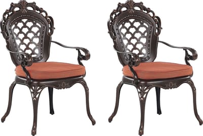 LIZZANO - Tuinstoel set van 2 - Donkerbruin - Aluminium