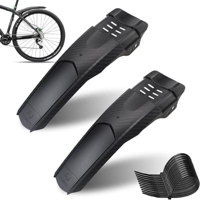 Set van 2 Modderbeschermers voor Mountainbike en Racefiets - Snelle Montage en Verwijdering, Plastic Materiaal, Ideaal voor Offroad en Stadsgebruik