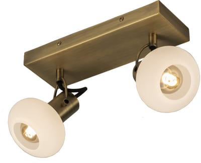 Lumidora Opbouwspot 74672 - MADEE - 2 Lichts - E14 - Wit - Goud - Messing (kleur) - Metaal