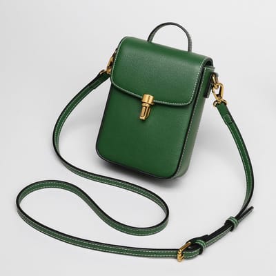 Sac pour téléphone portable en cuir véritable pour femmes, Nouveau mini sac à bandoulière tendance, Sac à bandoulière, Petit sac vertical, Automne 12.5*17.5*5（cm）