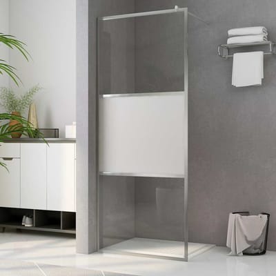 vidaXL - Inloopdouchewand - halfmat - 90x195 - cm - ESG-glas