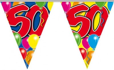 Folat Leeftijd vlaggenlijn - 50 jaar - 10 mtr - Abraham - verjaardagsfeest