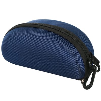 Dailygoods- Zonnebril Case Hard-shell - Beschermende Hoes - Ritsluiting - Karabijnhaak - Duurzaam - Stijlvol Donkerblauw - Brilhoes