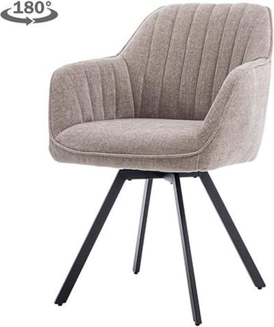 Tower living Bruno swivel armchair - fabric Nature 120 Beige grey