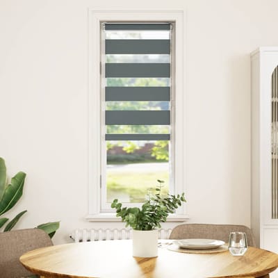 vidaXL - Zebra - rolgordijn - 50x150 - cm - stofbreedte - 45,9cm - donkergrijs