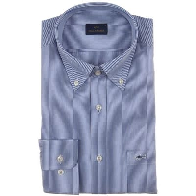 Paul & Shark Overhemd Cotton Poplin Hairline Shirt Wit - Licht Blauw / male