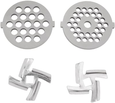 Dailygoods- Vleesmolenplaat Roestvrij Staal - Vervangingsonderdelen - Molenbladen - Hakmolen Accessoires - 2 Stuks - Multifunctioneel - Vleesmolen