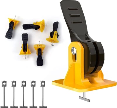 Tegelnivelleringssysteem Set - Tegelclips Egaliseer - Vloeren Egaliseren - Herbruikbare T-Pinnen - 100 stuks - Zwart en Geel