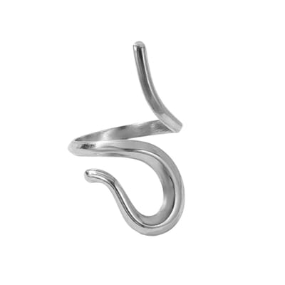 Open abstracte ring - Statement sieraad - Minimalistisch - The Jewellery Salon - Grote ring - Stainless Steel zilverkleurig