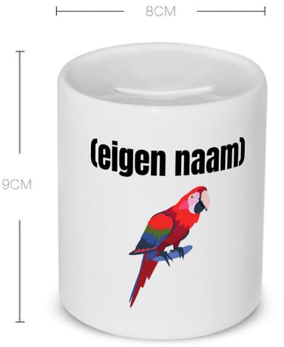 Akyol - papegaai met eigen naam Spaarpot - Papegaai - papegaai liefhebbers - iemand die houdt van papegaaien - verjaardag - cadeau - kado - 350 ML inhoud
