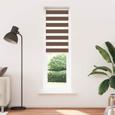 vidaXL - Zebra - rolgordijn - 65x230 - cm - stofbreedte - 60,9 - cm - polyester - bruin