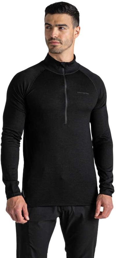 Craghoppers Expert Merino Half Zip Long Sleeved Baselayer II CEU001 - Black - XXL