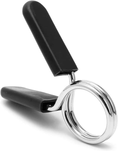Halter Lock Klem - Gewichtheffen Clips - Veilig Trainen - Massief Staal - 28mm - Zilver Zwart