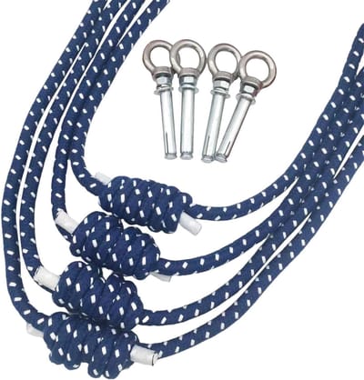Yoga Muur Touw - Flexibiliteit Trainer - Rug Strekken - Eenvoudige Installatie - 3.3 Meter - Blauw