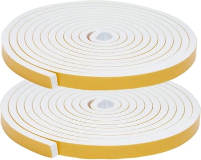 SnelShoppen - Foam Design Excluder Strip 12 x 3MM Hoogwaardige Foam Sealing Tape voor Raam en Deur, Geluidsisolatie, Temperatuurbestendig, 8M Totaal,